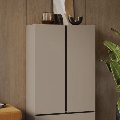 Schrank mit Schublade 89 cm GLENROSE - Kongo / Schwarz
