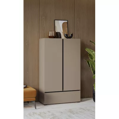 Schrank mit Schublade 89 cm GLENROSE - Kongo / Schwarz
