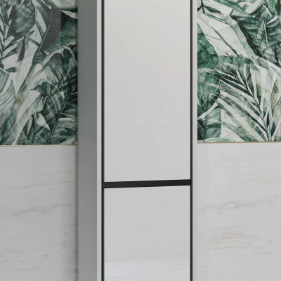 Hoher Badezimmerschrank 35 cm AMPHION - weiß/schwarz
