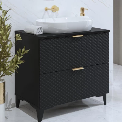 EUREKA Waschbeckenunterschrank 80 cm - schwarz