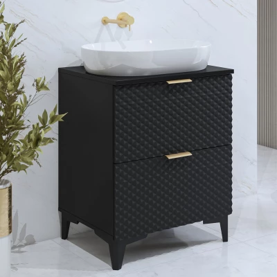 EUREKA Waschbeckenunterschrank 60 cm - schwarz