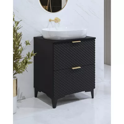 EUREKA Waschbeckenunterschrank 60 cm - schwarz
