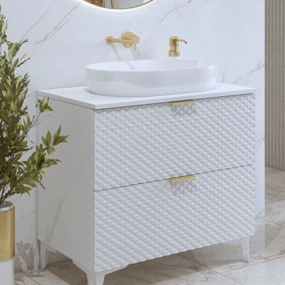 EUREKA Waschbeckenunterschrank 80 cm - weiß
