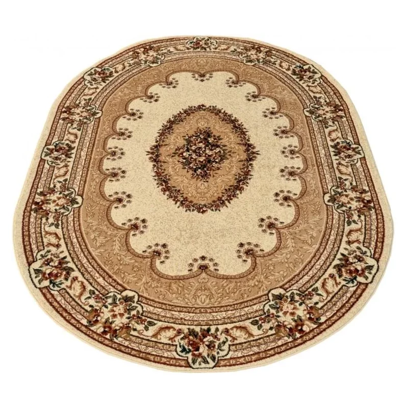 Orientalischer Stückteppich 60x100 cm LUCHO oval - creme