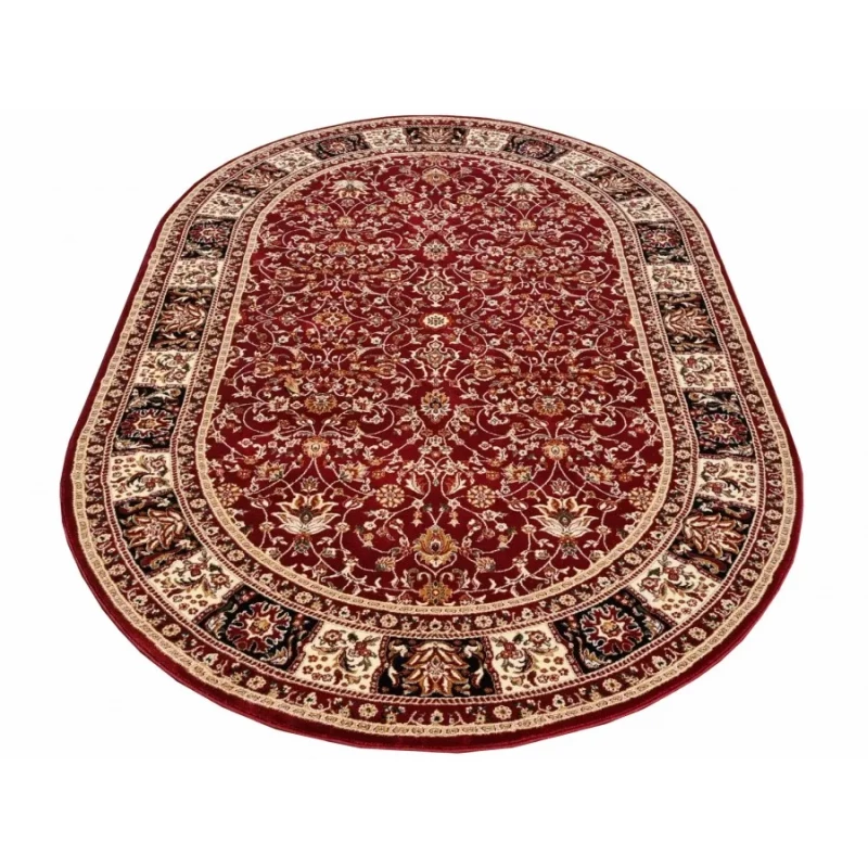 Gemusterter Teppich 70x140 cm LUCHO oval - rot