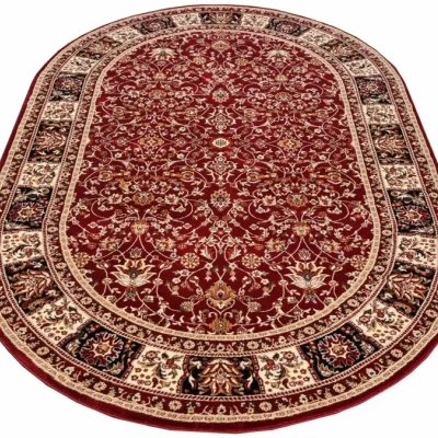 Gemusterter Teppich 60x100 cm LUCHO oval - rot