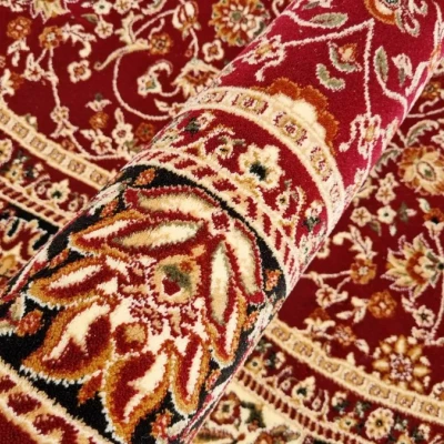 Gemusterter Teppich 60x100 cm LUCHO oval - rot