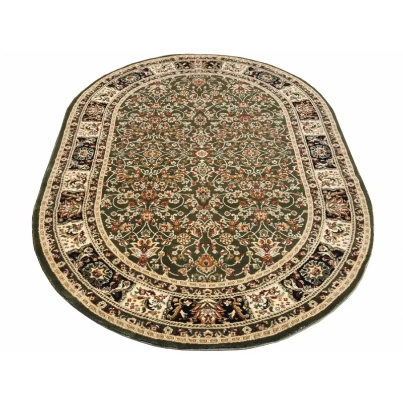 Gemusterter Teppich 140x190 cm LUCHO oval - grün