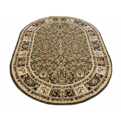 Gemusterter Teppich 70x140 cm LUCHO oval - grün