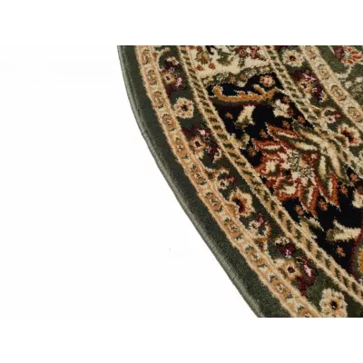 Gemusterter Teppich 70x140 cm LUCHO oval - grün