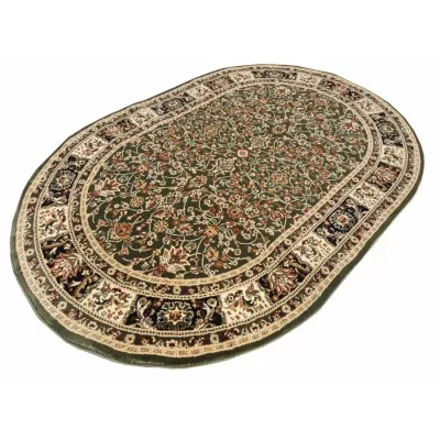 Gemusterter Teppich 60x100 cm LUCHO oval - grün