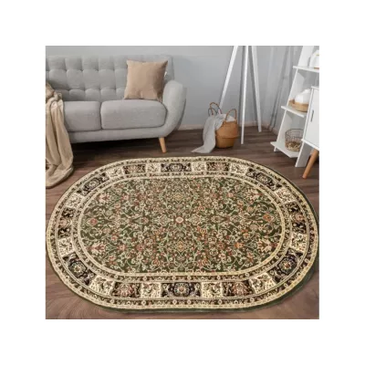 Gemusterter Teppich 60x100 cm LUCHO oval - grün