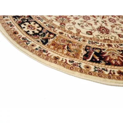 Gemusterter Teppich 200x300 cm LUCHO oval - Creme