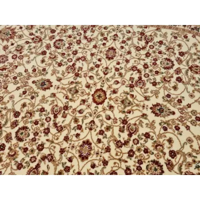Gemusterter Teppich 160x220 cm LUCHO oval - creme