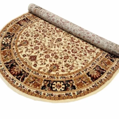 Gemusterter Teppich 70x140 cm LUCHO oval - Creme