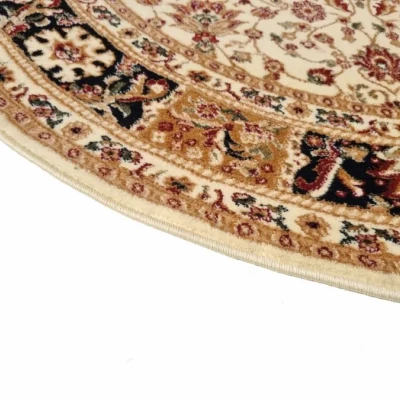 Gemusterter Teppich 70x140 cm LUCHO oval - Creme