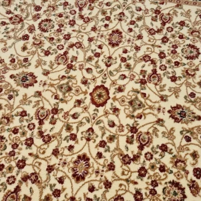 Gemusterter Teppich 70x140 cm LUCHO oval - Creme