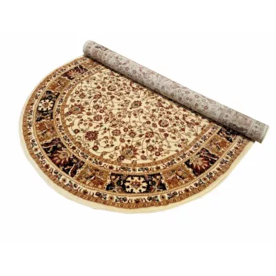 Gemusterter Teppich 60x100 cm LUCHO oval - creme