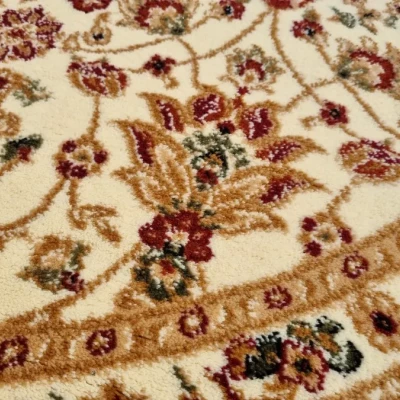 Gemusterter Teppich 60x100 cm LUCHO oval - creme