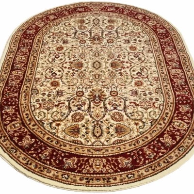Gemusterter Teppich 140x190 cm LUCHO - Creme