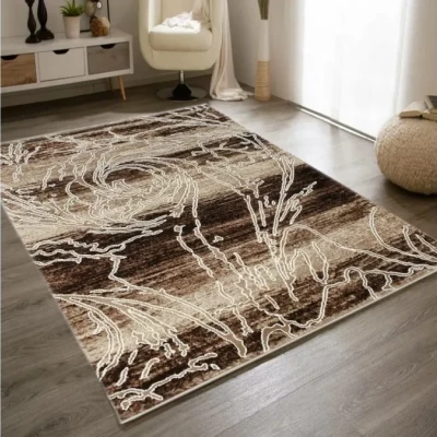 Moderner Stückteppich 150x300 cm DEMIAN - beige / braun