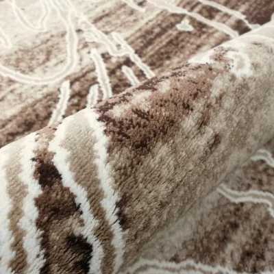 Moderner Stückteppich 150x300 cm DEMIAN - beige / braun