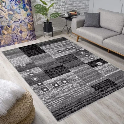 Geometrischer Teppich 50x90 cm LUKEN - grau