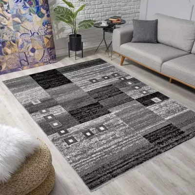 Geometrischer Teppich 50x90 cm LUKEN - grau