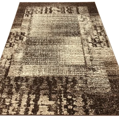 Abstrakter Stückteppich 150x300 cm DEMIAN - braun