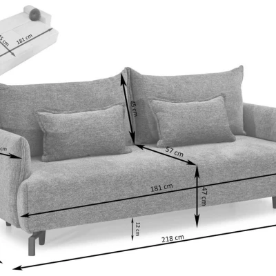 Zweisitzer-Schlafsofa ESCODIO - grau