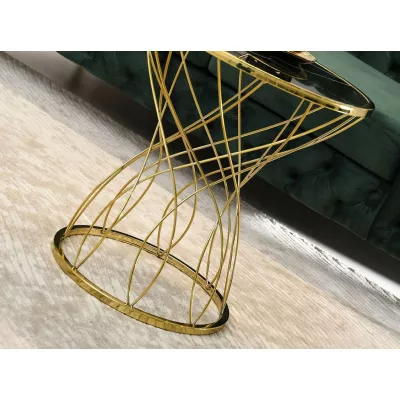 Designer Couchtisch ELIMAR 01 - schwarzer Marmor / Gold
