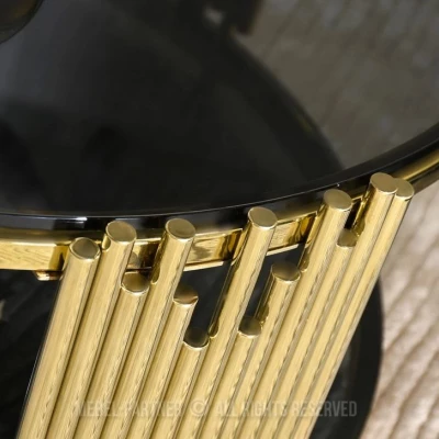 ACHIM Couchtisch - Rauchglas / Gold