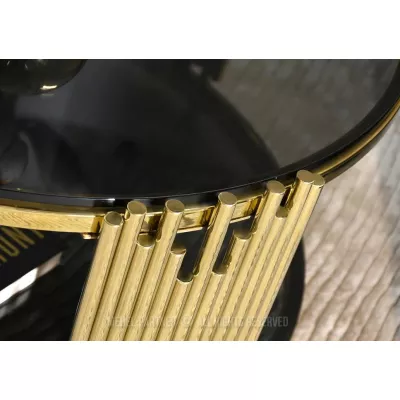ACHIM Couchtisch - Rauchglas / Gold