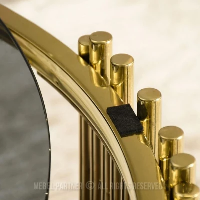 ACHIM Couchtisch - Rauchglas / Gold