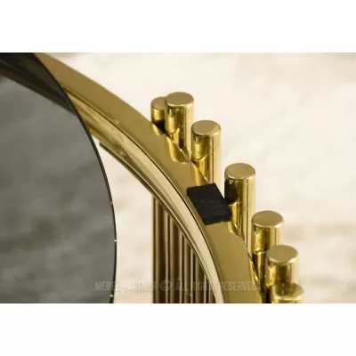 ACHIM Couchtisch - Rauchglas / Gold