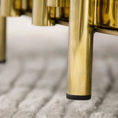 ACHIM Couchtisch - Rauchglas / Gold