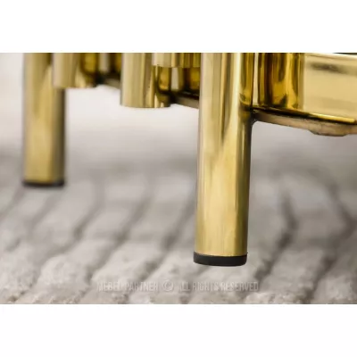 ACHIM Couchtisch - Rauchglas / Gold