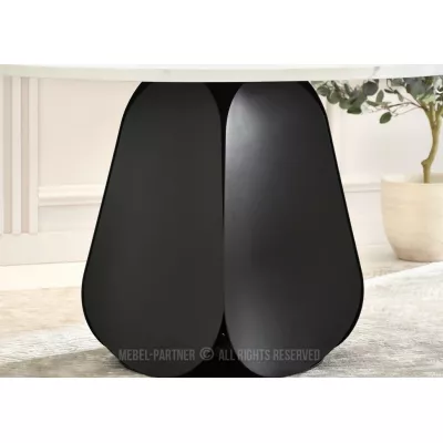Designer-Esstisch DAVIS – weißer Marmor / schwarz