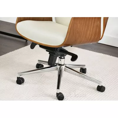 Bürostuhl BLANDINA – Walnuss/Creme/Chrom