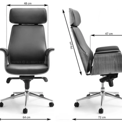 Bürostuhl BLANDINA – Walnuss/Creme/Chrom