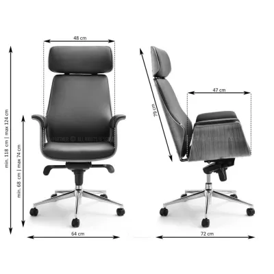 Bürostuhl BLANDINA – Walnuss/Creme/Chrom