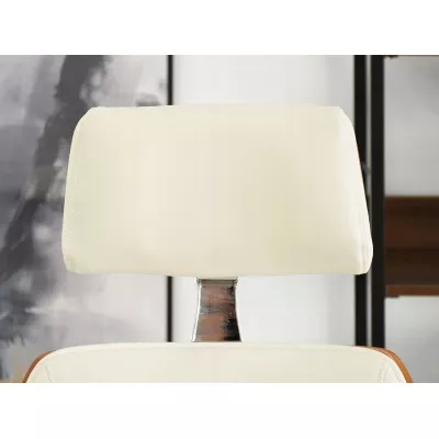 EVALISA Bürostuhl - Walnuss / Creme / Chrom