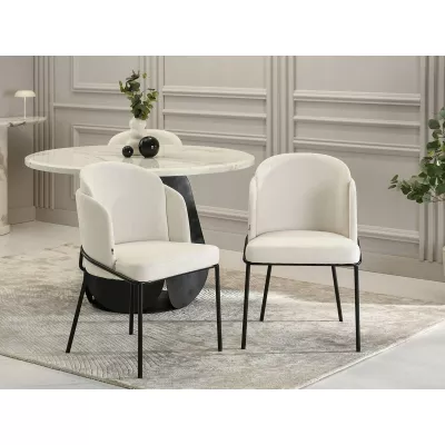 Designer Esszimmerstuhl JAZMIN - creme / schwarz