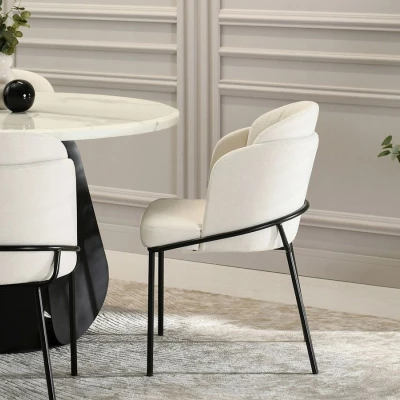 Designer Esszimmerstuhl JAZMIN - creme / schwarz