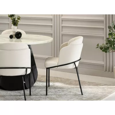 Designer Esszimmerstuhl JAZMIN - creme / schwarz