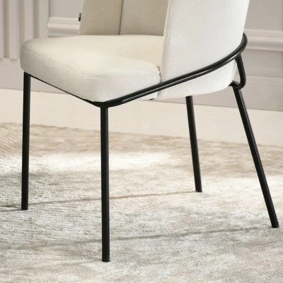 Designer Esszimmerstuhl JAZMIN - creme / schwarz