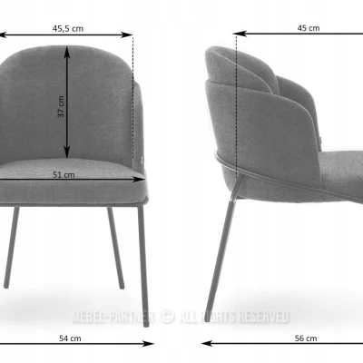 Designer Esszimmerstuhl JAZMIN - creme / schwarz