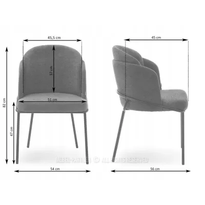 Designer Esszimmerstuhl JAZMIN - creme / schwarz