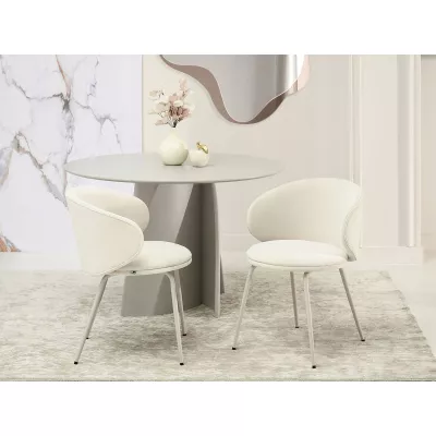 Esszimmerstuhl FLORIA - grau/creme