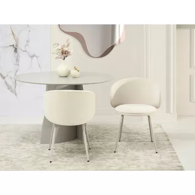 Esszimmerstuhl FLORIA - grau/creme